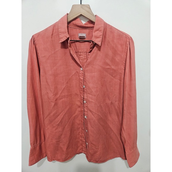 Chico's Tops - Chicos Terracotta Coral Tencel Lyocell Button Down Shirt Size 2 Large 12/14